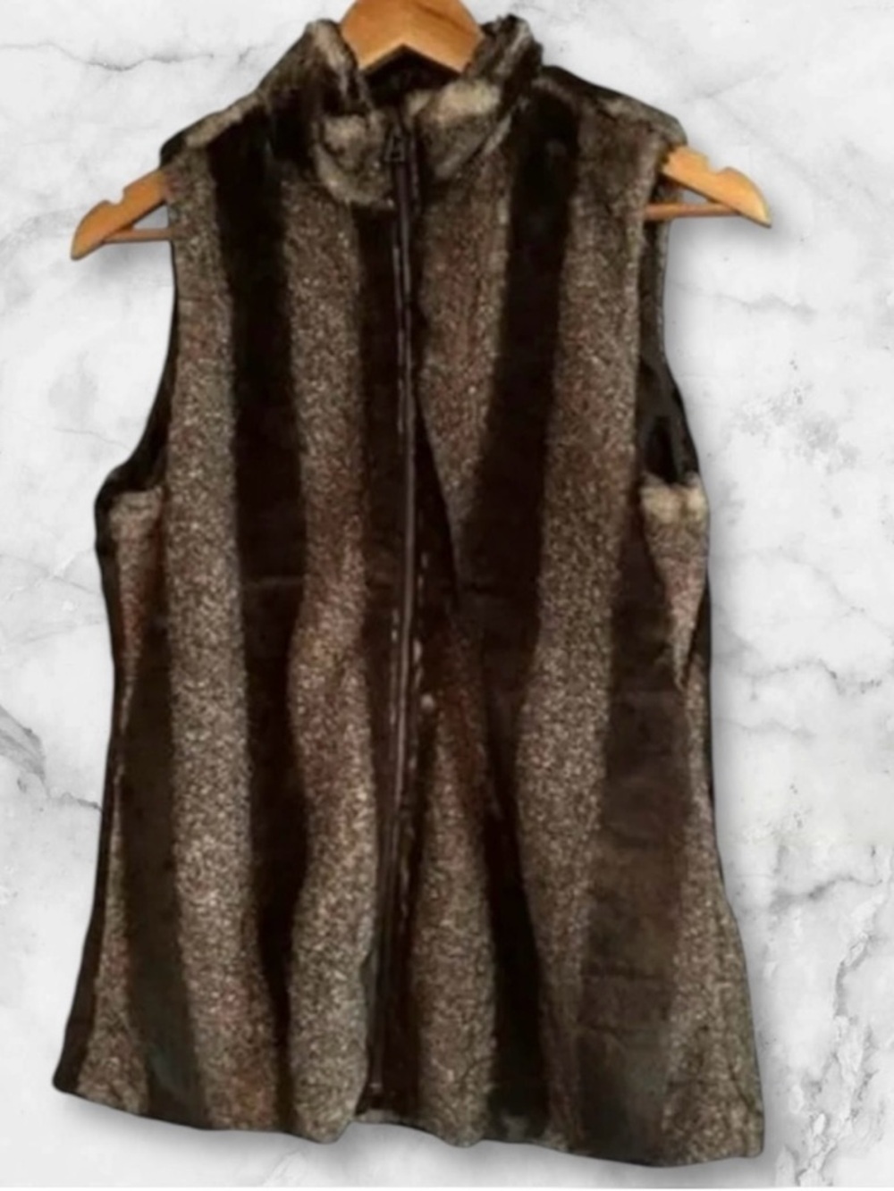 Baccini Faux Fur Vest Sleeveless Medium